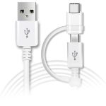 کابل شارژ USB-A به Type-C + Micro-USB | حدود 1 متر